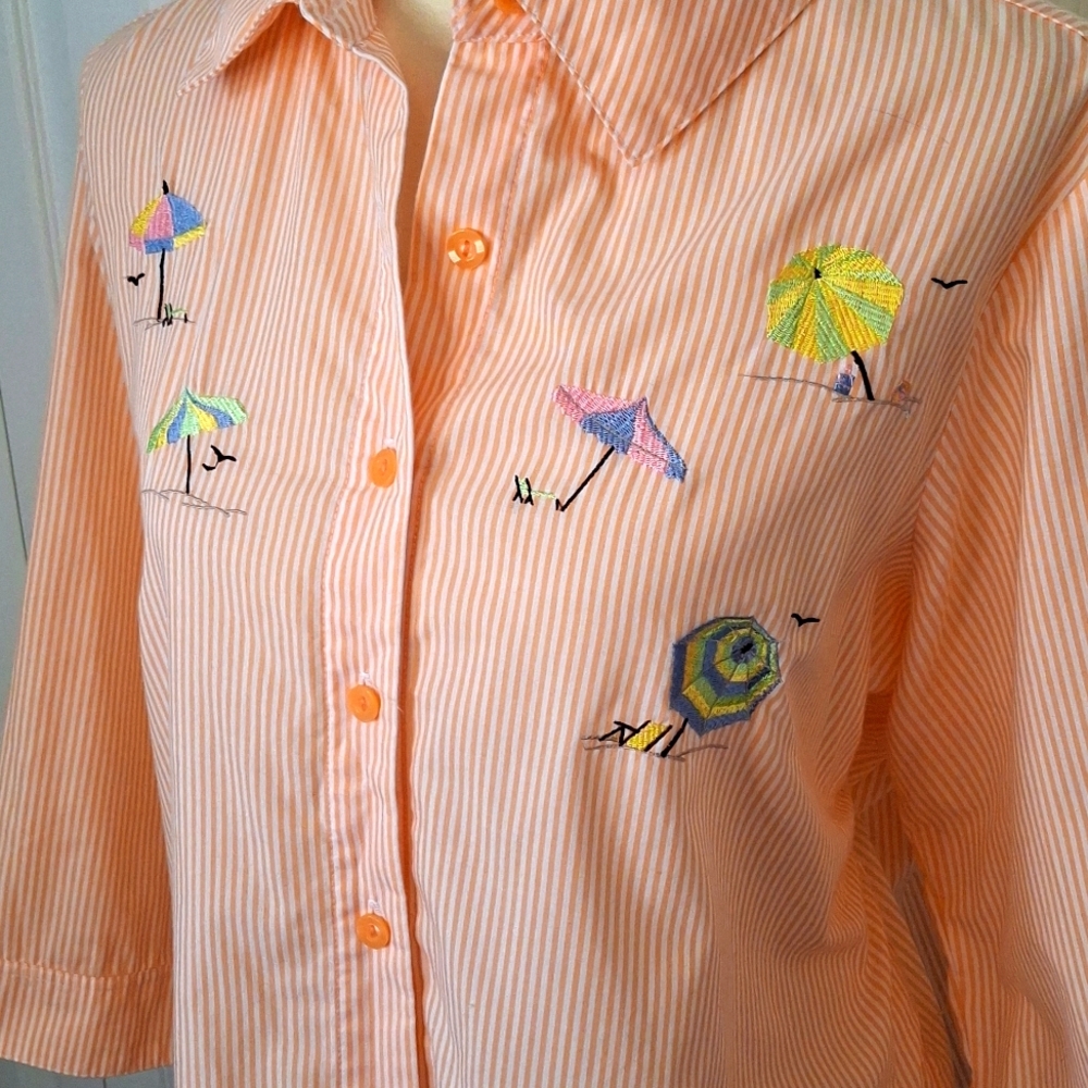 Breckenridge Peach Striped Shirt